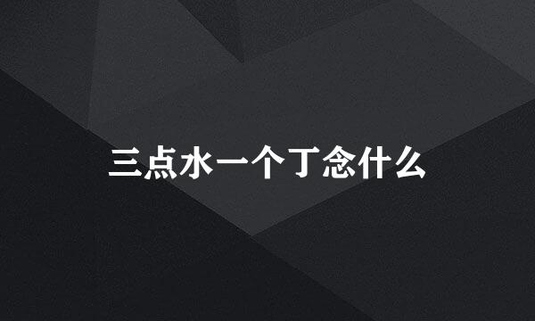 三点水一个丁念什么