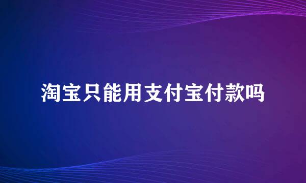 淘宝只能用支付宝付款吗