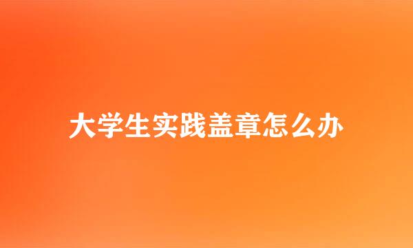 大学生实践盖章怎么办