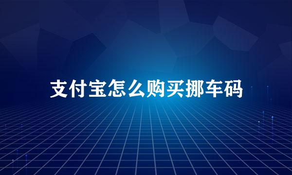 支付宝怎么购买挪车码