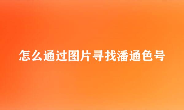 怎么通过图片寻找潘通色号