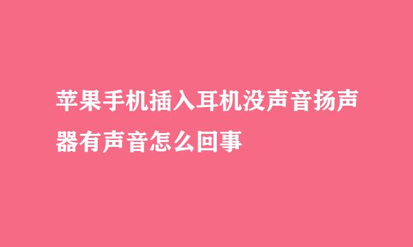 苹果手机插入耳机没声音扬声器有声音怎么回事