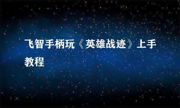 飞智手柄玩《英雄战迹》上手教程
