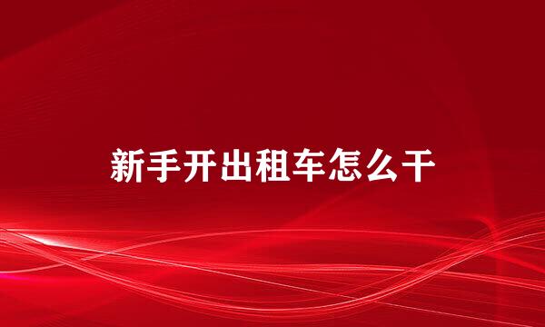 新手开出租车怎么干