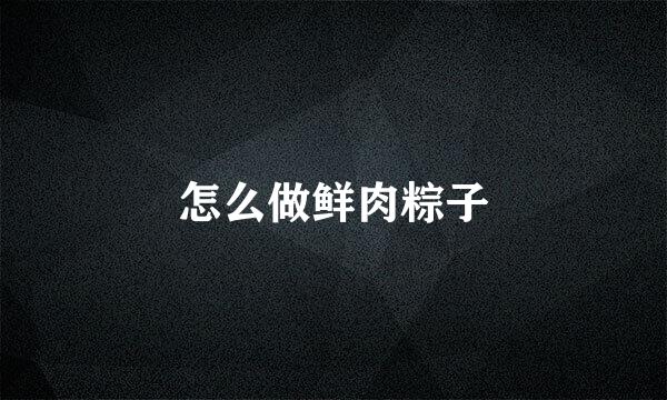 怎么做鲜肉粽子