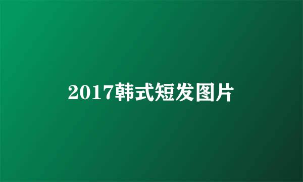 2017韩式短发图片