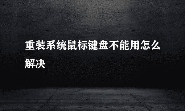 重装系统鼠标键盘不能用怎么解决