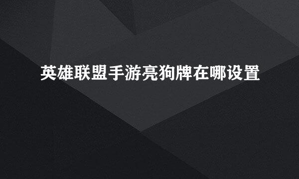 英雄联盟手游亮狗牌在哪设置