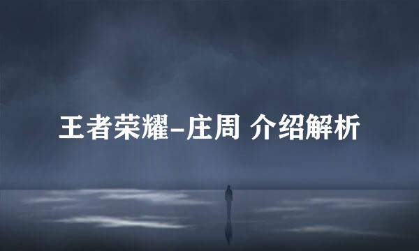 王者荣耀-庄周 介绍解析