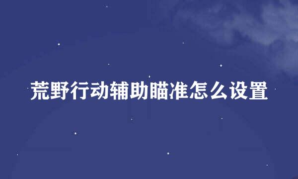 荒野行动辅助瞄准怎么设置