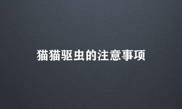 猫猫驱虫的注意事项
