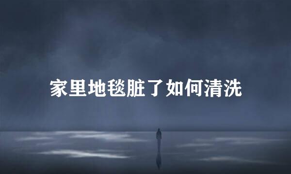 家里地毯脏了如何清洗