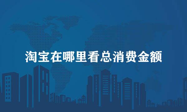 淘宝在哪里看总消费金额