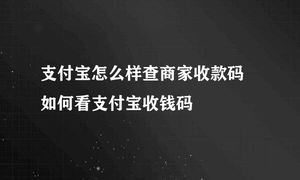 支付宝怎么样查商家收款码 如何看支付宝收钱码