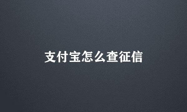 支付宝怎么查征信