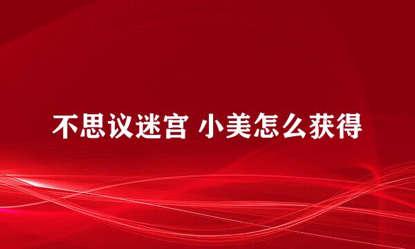 不思议迷宫 小美怎么获得