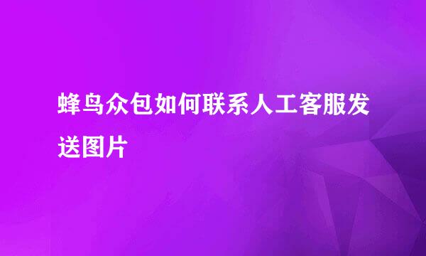 蜂鸟众包如何联系人工客服发送图片