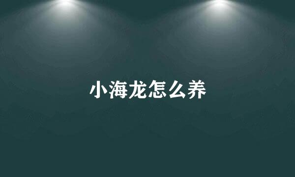 小海龙怎么养