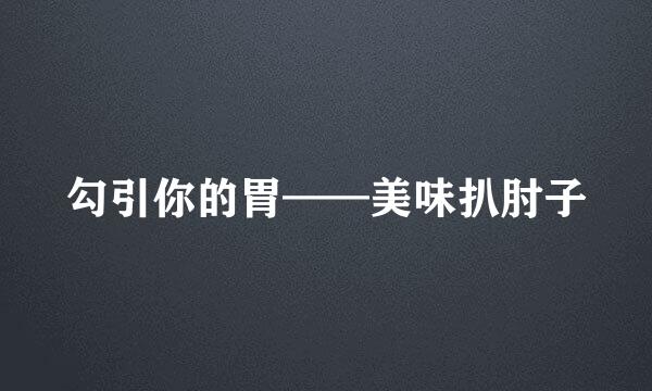 勾引你的胃——美味扒肘子