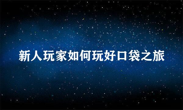 新人玩家如何玩好口袋之旅