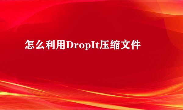 怎么利用DropIt压缩文件