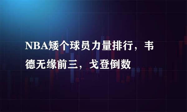 NBA矮个球员力量排行，韦德无缘前三，戈登倒数
