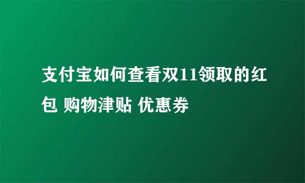 支付宝如何查看双11领取的红包 购物津贴 优惠券