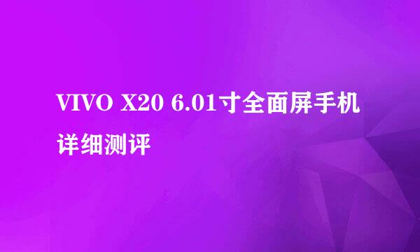 VIVO X20 6.01寸全面屏手机详细测评
