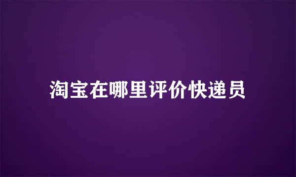 淘宝在哪里评价快递员
