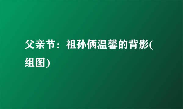 父亲节：祖孙俩温馨的背影(组图)