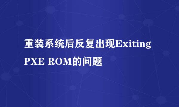 重装系统后反复出现Exiting PXE ROM的问题