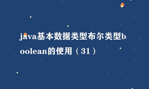 java基本数据类型布尔类型boolean的使用（31）