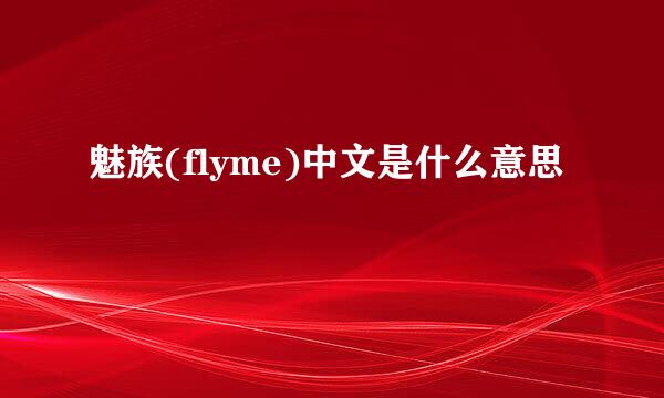 魅族(flyme)中文是什么意思