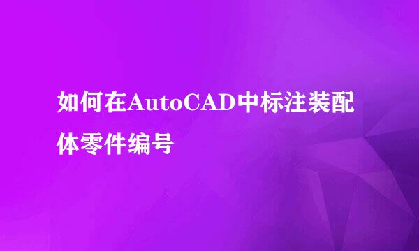 如何在AutoCAD中标注装配体零件编号