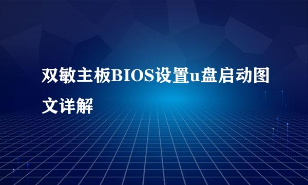 双敏主板BIOS设置u盘启动图文详解