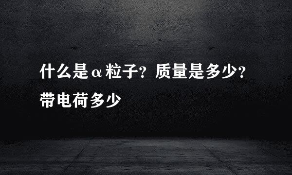 什么是α粒子？质量是多少？带电荷多少