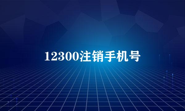 12300注销手机号