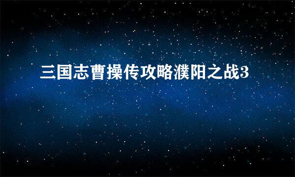 三国志曹操传攻略濮阳之战3