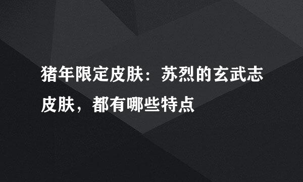 猪年限定皮肤：苏烈的玄武志皮肤，都有哪些特点