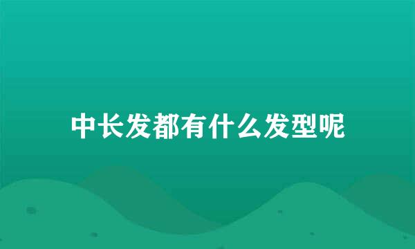中长发都有什么发型呢