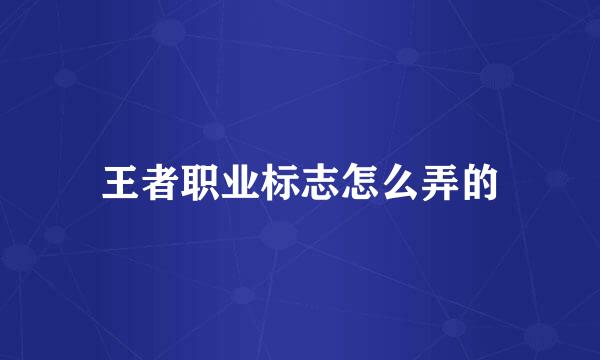 王者职业标志怎么弄的