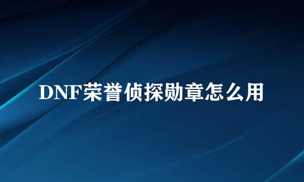 DNF荣誉侦探勋章怎么用