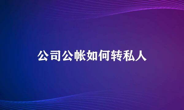 公司公帐如何转私人