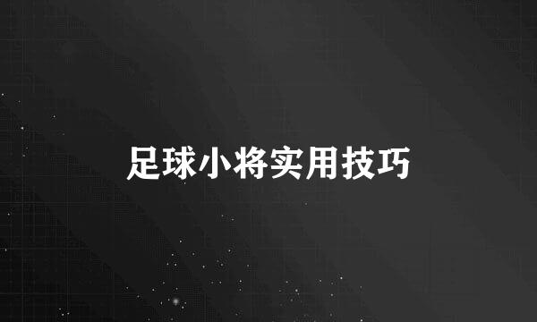 足球小将实用技巧