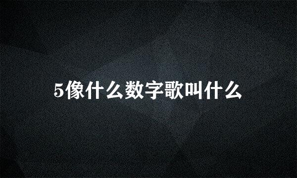 5像什么数字歌叫什么