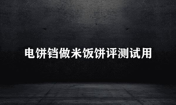电饼铛做米饭饼评测试用