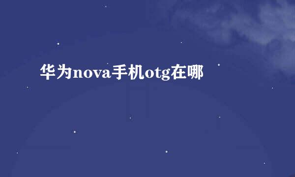 华为nova手机otg在哪