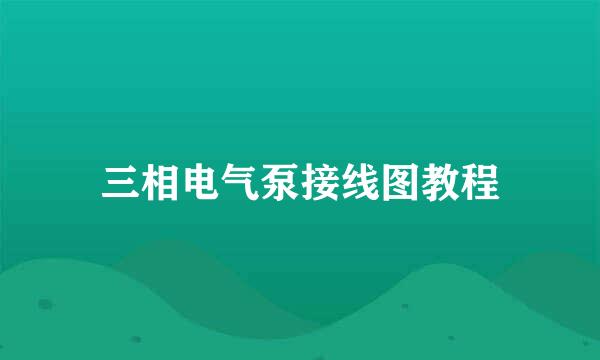 三相电气泵接线图教程