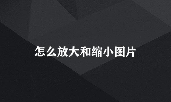 怎么放大和缩小图片