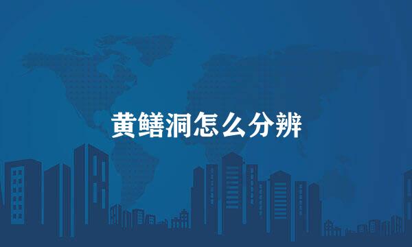 黄鳝洞怎么分辨